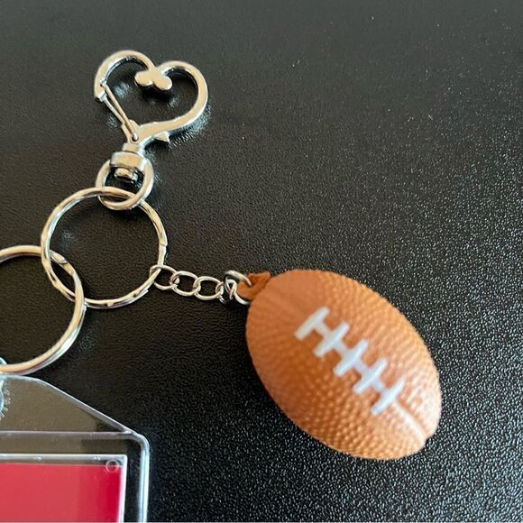 LSF 49ers Football 🏈 Keychain includes Heart Shape Silver Medal Spring Snap - Picture 3 of 8